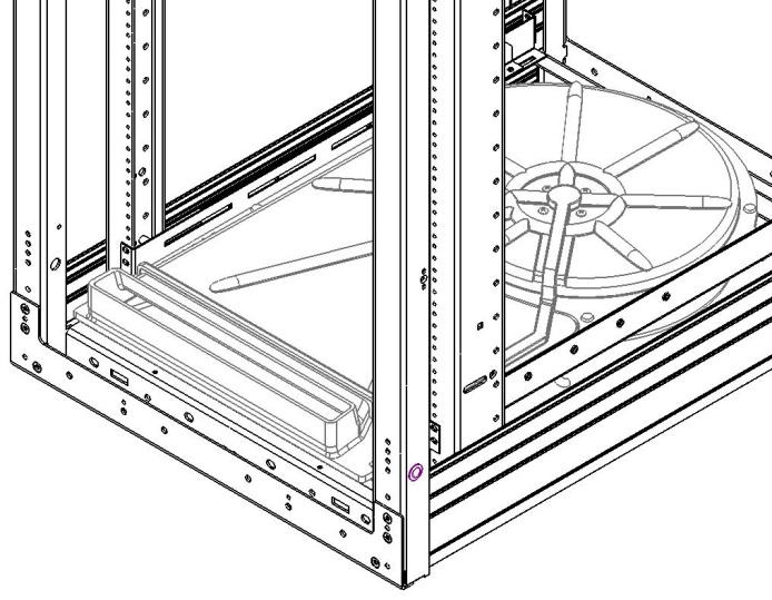 TERAFRAME USER S MANUAL 73 Fig. 3.4.1 ECS enclosure blower If you move the vertical equipment mounting rails, the blower may need to be repositioned. 1.