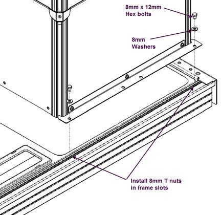 TERAFRAME USER S MANUAL 84 2. Set the exhaust duct assembly on the cabinet with the duct mounting angles resting on the cabinet frame side members. 3.