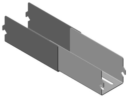 TERAFRAME USER S MANUAL 64 Fig. 3.2.2c Extending the front-to-back cable manager The cable trough that fits the 800 mm wide cabinet comes in two sizes and includes a radius bend.
