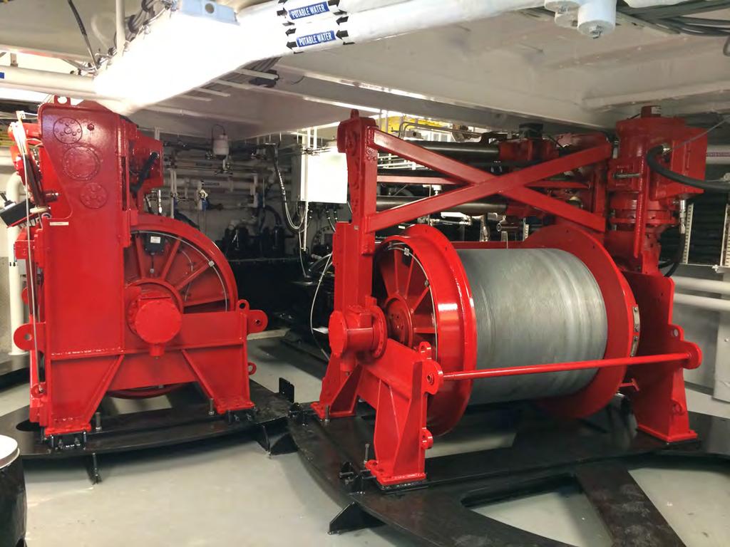 Hydrographic Winches Forward Hydrographic Winch Room Two Hydrographic Winches 10,000 meters - 0.322 EM Cable 10,000 meters - 0.
