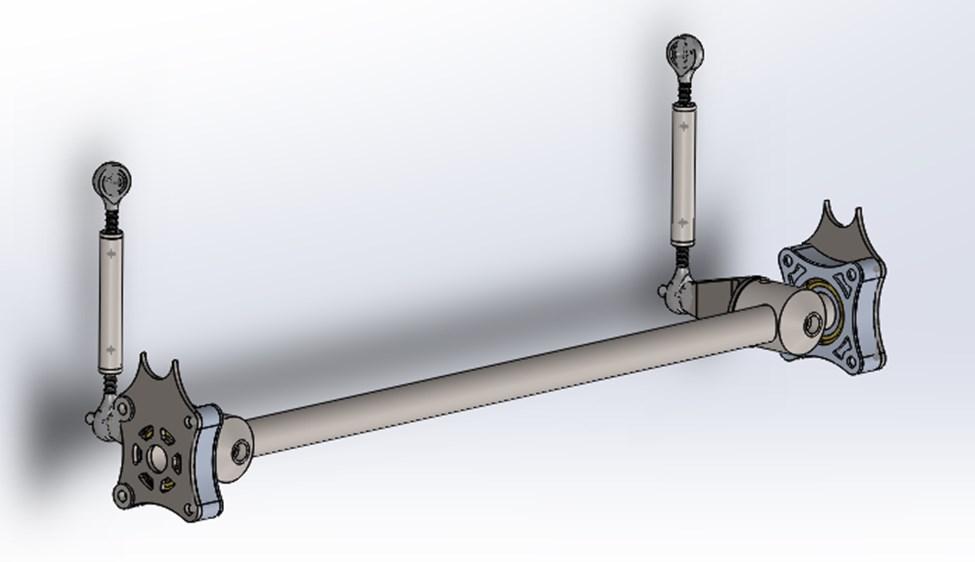 SUSPENSION Rear anti-roll bar assembly Suspension worked diligently in March to complete and mount the front anti-roll bar, rear anti-roll bar, and steering assemblies.