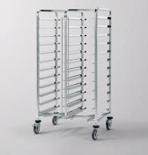 deflector rollers 646 x 739 mm RW-180-1R-A 1641 18 73 25 Deflector rollers 88 04 19 01 Rack trolley high version, 2 divisions, space-saving model, with push-through protection on one side, for