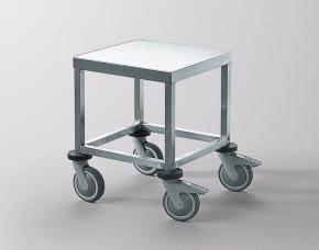 [ Cutlery boxes, Special trolleys ] Special trolleys Multi-purpose rolli with lid Deep-drawn containers in stainless steel for collection, transportation, storage.
