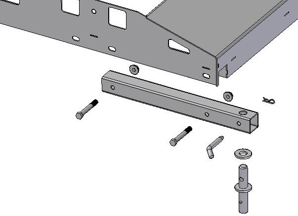 Install the mounting posts through the bed into the mounting bracket post holders. Rotate the posts a quarter turn (see the illustration to the right). Four posts are required for installation.