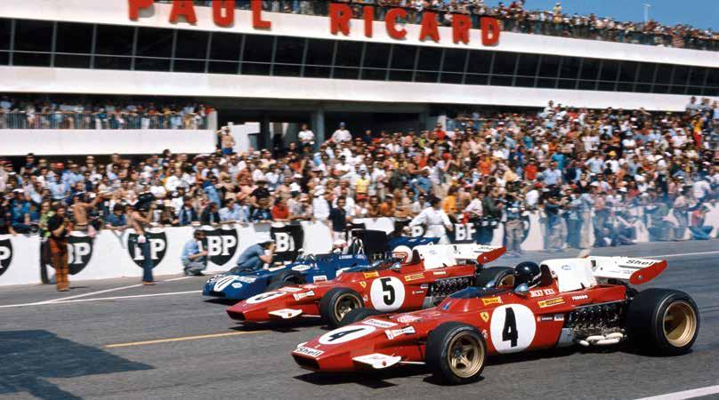 MARANELLO RENAISSANCE THE 312B, 312B2 AND 312B3 CARS, 1970-73 Just after the start of the French race the Ferraris nose ahead of Stewart s Tyrrell, but any initial advantage was soon lost.