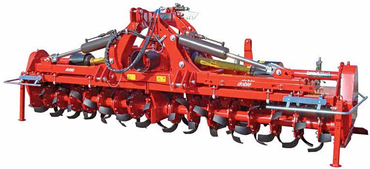 HYDRAULIC FOLD Hydraulic fold on Doble rotary hoes for storage and safe transport. ROTORS AND BLADES Rotor and blade options to match soil conditions.