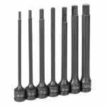 3/8 Drive xtended Length Impact Hex Driver Sets No. 1247H 3/8 Drive - 4 Length - Fractional Hex Driver Set 4 Length 7 piece set contents: 19064F... 3/16 19124F... 3/8 19074F... 7/32 19144F.
