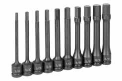 1/2 Drive xtended Length Impact Hex Driver Sets No. 1340H 1/2 Drive - 4 Length - Fractional Hex Driver Set 10 piece set contents: 4 Length 29084F... 1/4 29164F... 1/2 29094F... 9/32 29184F.