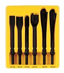 Impact Chisel Sets -.401 &.498 Turn-Type Shank No. CS110 General Service Impact Chisel Set.401 This set contains the most popular.401 shank chisels to handle a wide variety of job types.