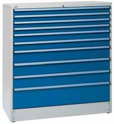 Drawer units Drawer units 130 Drawers open 85 % and their loading capacity is 80 kg. 1100 mm 1400 mm 715 mm 1310 mm Easy to move with pallet truck or fork lift.