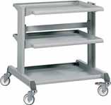 This helps to keep the trolley in balance even with heavy loads. The fitter s trolleys are equipped with four swivel wheels (ø 100 mm), two of which have brakes.