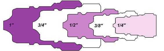 coupling, use these actual size drawings to
