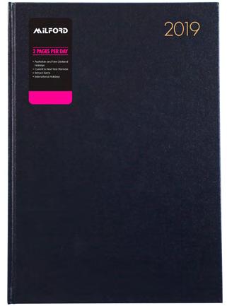 DIARIES Milford Cobalt Pocket 70gsm white FSC paper PVC cover material included in 176 x 88 diaries