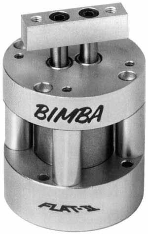 Bimba FLAT-1I Flat-II nonrotating, double-acting cylinder provides the answer to applications where rotation cannot be tolerated and space is at a minimum.