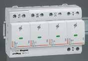 5 kv - Imax: 60 ka/pole - Uc: 320 V± Recommended MCB: DX³ 63 A - C curve Number of poles Neutral position Itotal (10/350) Remote status monitoring (FS contact) Number of modules 1 4122 70 1P - 12.