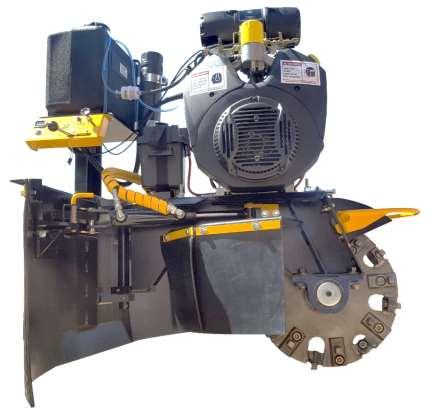T3800 38 Special Stump Grinder Engine: 35HP Kohler Fuel: Gas Weight: 650lbs Length: 49 Height: 50 Width: 35 America s 1st 35HP Stump Grinding Attachment! Forward engine mounting to eliminate climbing.