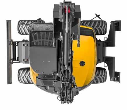 THE SECRET TO STABILITY DESIGN: A STRONG AND STRATEGIC COMPONENT OF THE MECALAC IDENTITY The complete integration of the counterweight and of the equipment inside the frame print have enabled to