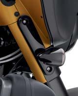 The chrome-plated brackets serve as stylized mounting points for the turn signals, and conceal the wiring for a clean, custom appearance. 69577-06 Chrome with Amber Lens. $154.