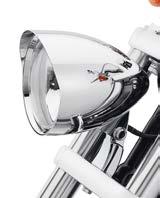 LIGHTING 655 Headlamps Housings e. Billet Headlamp Shell Add style and substance to the front fork with this bulletshaped Headlamp Shell.