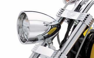The visor-style shell adds a unique profile to the bike s front en