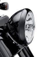 Easy to install, the ring s rich black surface matches the stock headlamp shell finish for a unified look. 46555-03A 7" Headlamp. $29.95 Fits 94-later Touring models (except Road Glide).