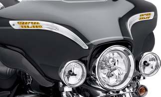 674 LIGHTING Decorative LED Lighting a. Illuminated fairing Accent Trim* Sweeping chrome trim dresses the Electra Glide fairing for a distinctive, yet functional look.