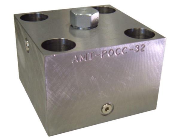 DIN 24342 COVER FOR DIRECTIONAL CONTROL SIZES 16mm TO 80mm 5000 PSI Removable NPT orifice plug 3 to 1 pilot ratio Applications Pilot Operated Check Valve Provides free-flow from A to B &