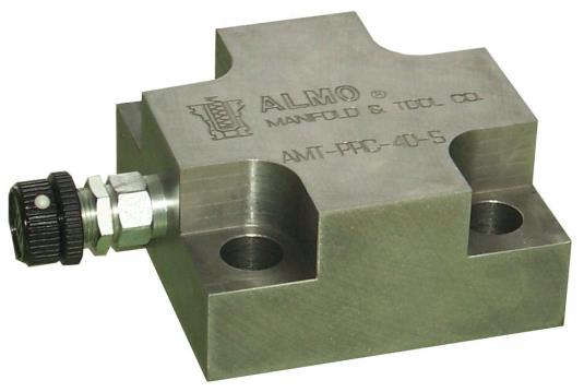 DIN 24342 COVER FOR PRESSURE CONTROL SIZES 25mm TO 80mm 5000 PSI Adjustable relief setting from 150 psi to 5000 psi Standard screw adjustment for relief setting. Hand knob available upon request.