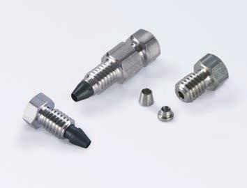 6 FITTINGS VHP Fittings Reusable Very High Pressure (VHP) Fittings XXPressure rated up to 25,000 psi (1,720 bar) XXPatent pending innovative design XXCapable of up to ten repeat assembly cycles with