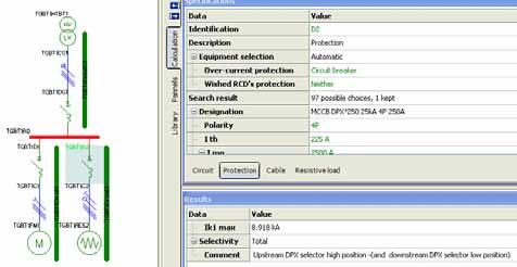 Legrand software XL Pro 2 Calculation offers several ways to check the selectivity.