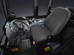 Compact wheel base and 45 degree steering articulation help to ensure