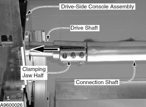 The clamping jaws for the drive shaft should also be in the same position when aligned properly. (See Figure 29. The sample object list shows that 2.3 pre-wraps are required for that specific door.