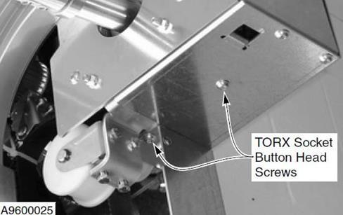 Loosen the two TORX socket button head screws on the bottom of the console. (See Figure 44) 5.