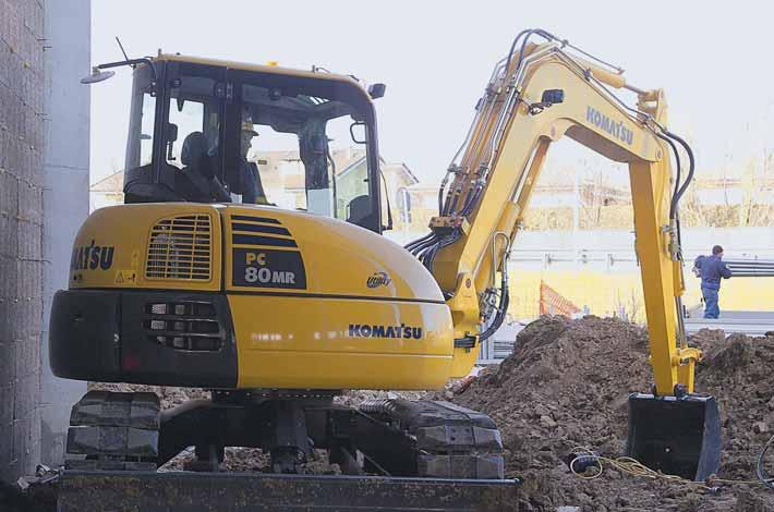 Total Versatility Versatility The PC80MR-3 was specially designed for applications that require a high digging force and excellent stability - and for work in confined areas such as house building