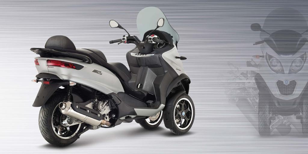 THINK CLEVER When Piaggio created the MP3, the world s first three-wheeler scooter, it introduced a new type of vehicle and a new type of mobility offering unprecedented levels of riding safety and
