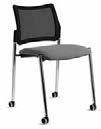 article description code PXM TS2 TS2/RV MAIA PXM plastic seat and backrest, 4 legged black powder coated base with castors, stackable up to 4 without armrests MAIA_VBS152P 115 with plastic armrests