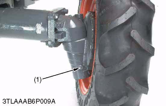 L3200, WSM FRONT AXLE [2] PREPARATION (1) Separating Front Axle Draining Front Axle Case Oil 1. Place the oil pans underneath the front axle case. 2.