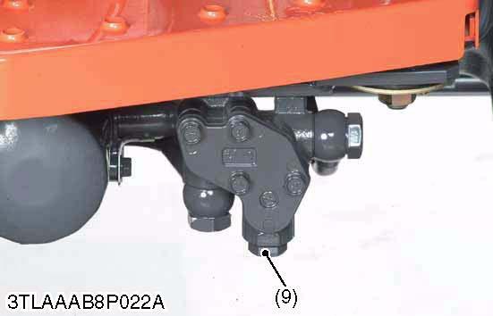 L3200, WSM HYDRAULIC SYSTEM (6) Relief Valve Relief Valve 1. Remove the plug (9), and draw out the spring (5) and the poppet (4). 2.