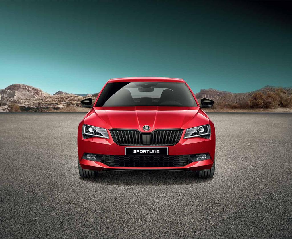 JUDGE THIS CAR BY ITS COVER The ŠKODA SUPERB SPORTLINE inherits the signature contoured body of the SUPERB and arms it with dynamic