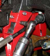 6" Lift: Remove the OEM foam bump stops from the OEM front bump stop brackets & remove the domed portion of the OEM foam bump stops by cutting along the illustrated line using a reciprocating saw or