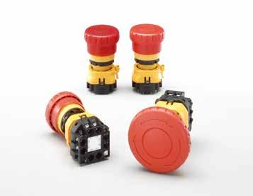 ø Series ø mm, 4-contact Stop Switch. Compact size only 37. mm deep behind the panel (screw terminal style 48.7 mm with terminal cover). Reliable Safe break action.