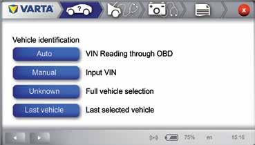 OBD cable in combination with the current clamp (vehicles with BMS) or via alligator clamp (conventional