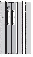 Landing doors (installed in shaft) will always have door opening width 900 mm, independently of which side of the shaft the door is installed.
