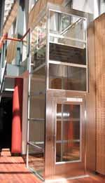 The following stainless steel options are available: Large glass doors with door openings 900x2000 mm for A and C side 1000 and 1100 mm Shaft in stainless steel for platform 1000x1480 and 1100x1480