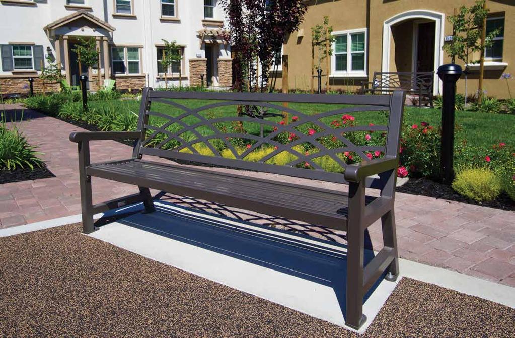 DUMOR SIGNATURE Shown in Bronze bench 94 94-60 6' long, 2 supports, 230 lbs.