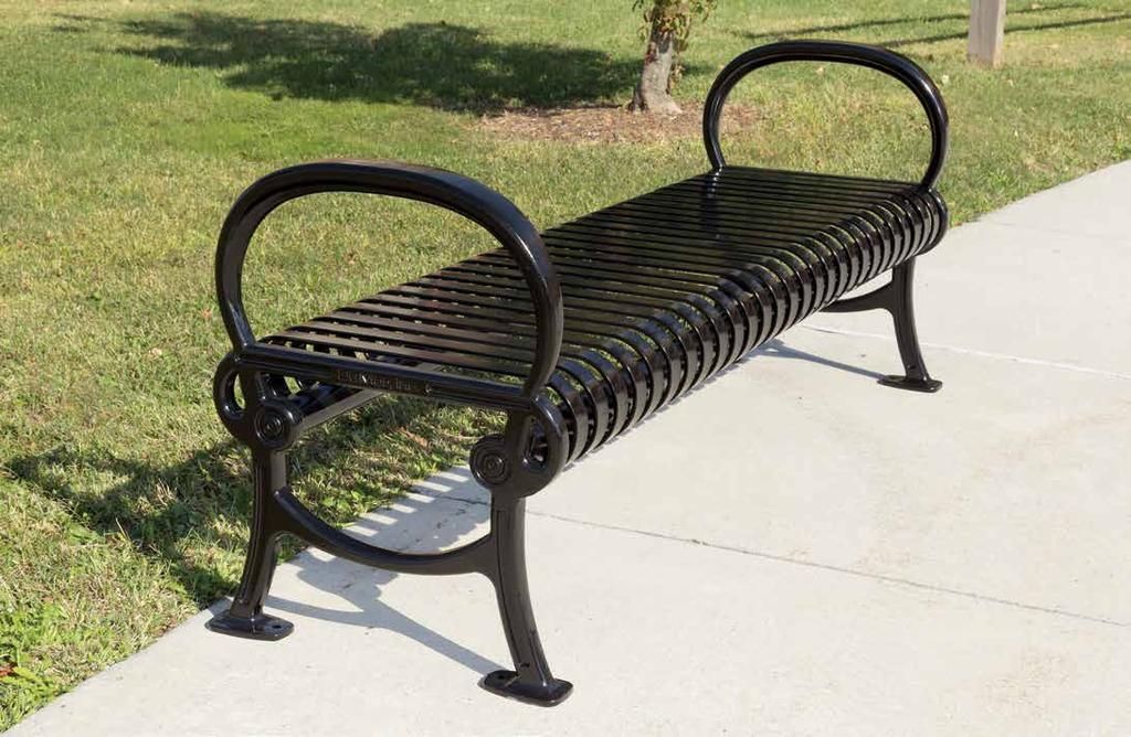 DUMOR SIGNATURE Bench 282 shown in Black BENCH 282/283 WITH ARMS 282-60 6' long, 2