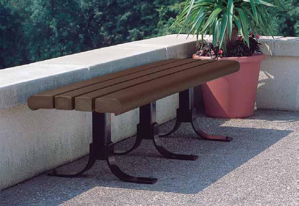 PARK BENCHES Shown w/black finish/cedar plastic 88-60I with Ipe BENCH 88 Recycled Plastic slats 88-40PL 4' long,