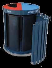 Receptacle 436 436-40 Two 20-gal. liners, 232 lbs. $1,355 436-40SH Two 20-gal. liners, w/shields, 267 lbs.