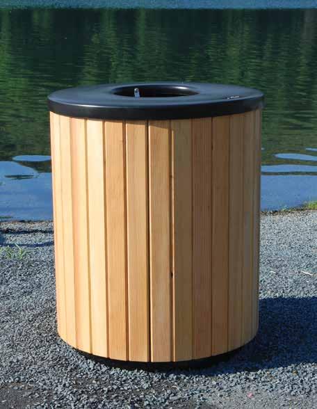 $545 41-32D 32-gallon Receptacle, 105 lbs. $635 41-40D-RC 40-gallon Receptacle, Split Stream Recycle, 122 lbs. $800 43-22D 22-gallon free-standing Receptacle, 85 lbs.