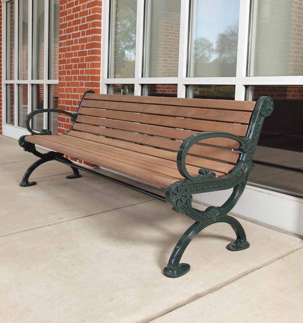 DUMOR SIGNATURE Shown w/forest Green finish/ipe BENCH 490 Douglas Fir slats 490-60D 6' long, 2 supports, 135 lbs. $920 490-80D 8' long, 2 supports, 158 lbs.